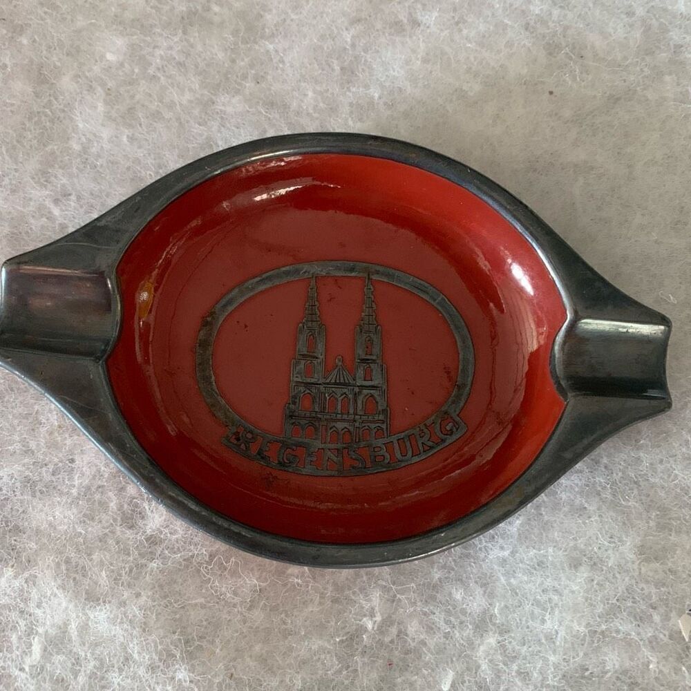 Vintage Regensburg Germany Metal Ashtray
